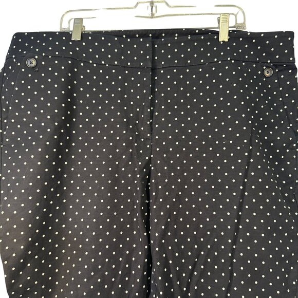 Loft Plus Womens Marisa Skinny Polka Dot Pants Size 20 Black & White - Picture 2 of 9